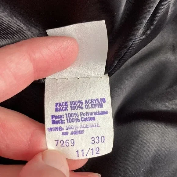 Vintage 80s 90s Outerlayers Mouton Faux Fur Short Black Winter Zipper Jacket - Picture 14 of 16